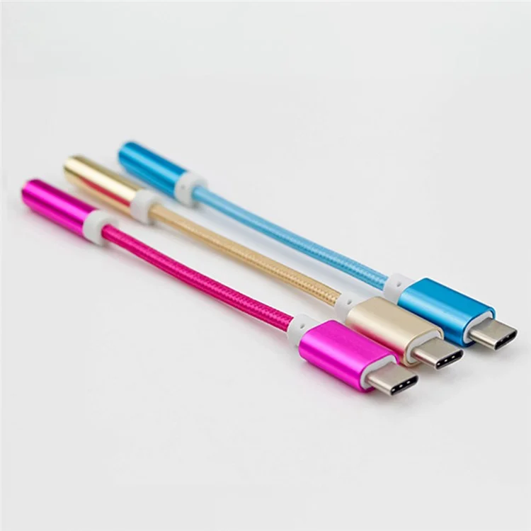 Tianston Type-C a 3.5 mm Adaptador Audio Aux Jack Cable Auriculares Cable Adaptador de Auriculares Para Leeco Le Pro3/Xiaomi Mi 6 - Rosa