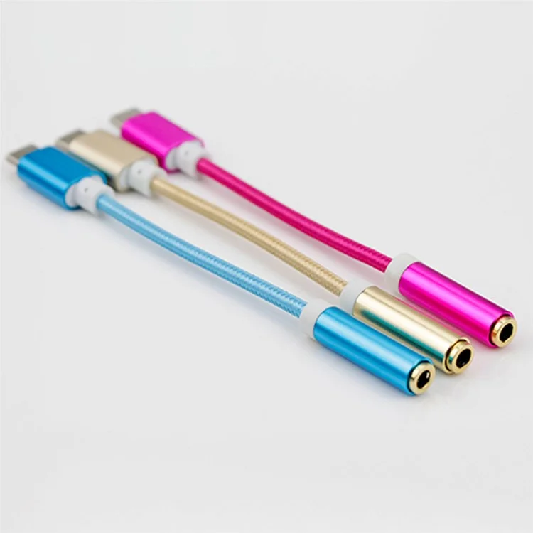 Tianston Type-C a 3.5 mm Adaptador Audio Aux Jack Cable Auriculares Cable Adaptador de Auriculares Para Leeco Le Pro3/Xiaomi Mi 6 - Rosa