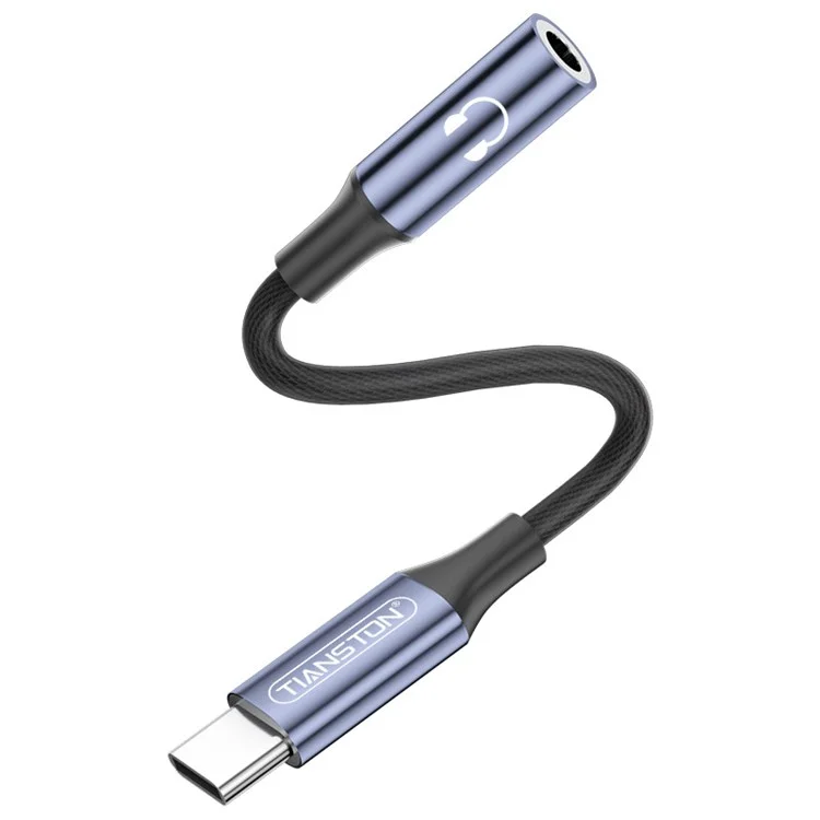 TIANSTON Type-C Male to 3.5mm Female Phone Headphone Jack Adapter Cable Support Music Calling