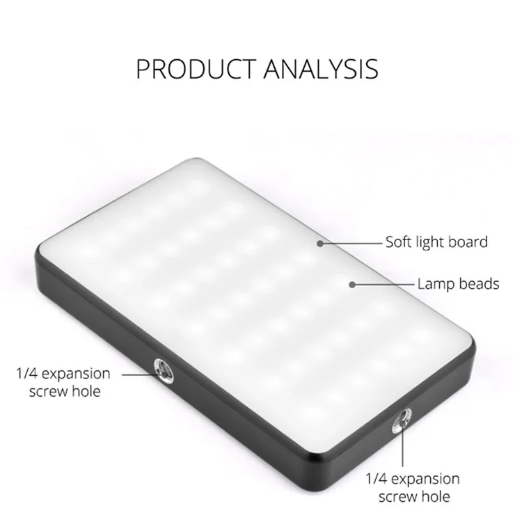 YELANGU RGB140 RGB Riempimento Tascabile Luce Luce LED Leggio Light Portatifica Lighità