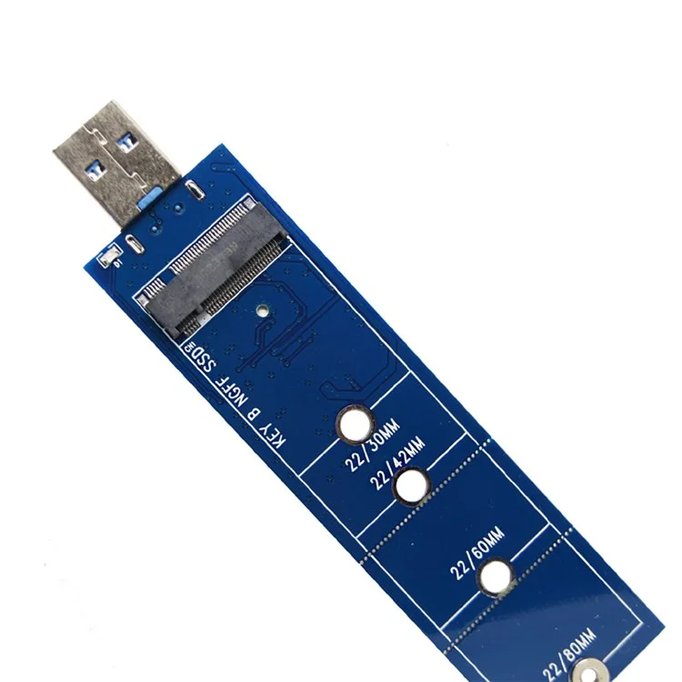 Aluminum Alloy NGFF M.2 SSD to USB3.0 Adapter Card Reader B-key SATA Protocol to USB3.0 Converter Support 5Gbps High-Speed Transmission