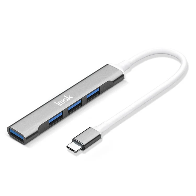 IMAK Multifunktionstyp-c-dockingstation 4 in 1 Multi-port-konverter zu 3 USB2.0 + USB 3.0 Usb-c-hub-hub-adapter, Kompatibel Mit Windows / Mac os / Linux - Grau