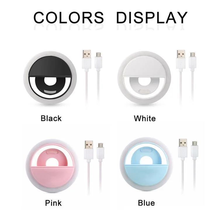 M06 Universal Selfie Ring Light 36 Leds USB Rechargaget - Blanche