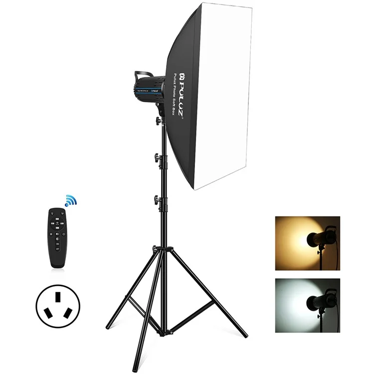 PULUZ PKT3111 3200К-5600К Комплект со светодиодным светом и софтбоксом для фотостудии - розетка AU