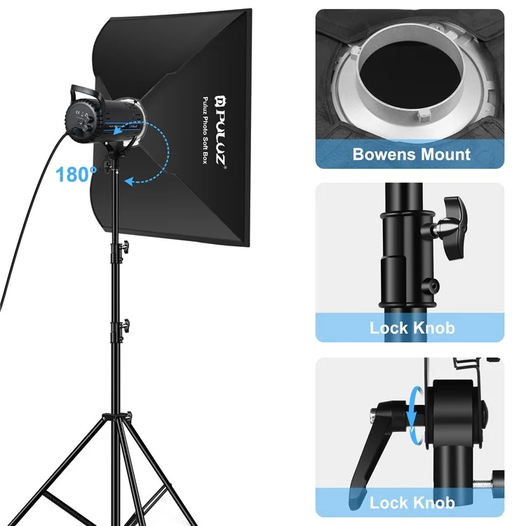 PULUZ PKT3111 3200К-5600К Комплект со светодиодным светом и софтбоксом для фотостудии - розетка AU