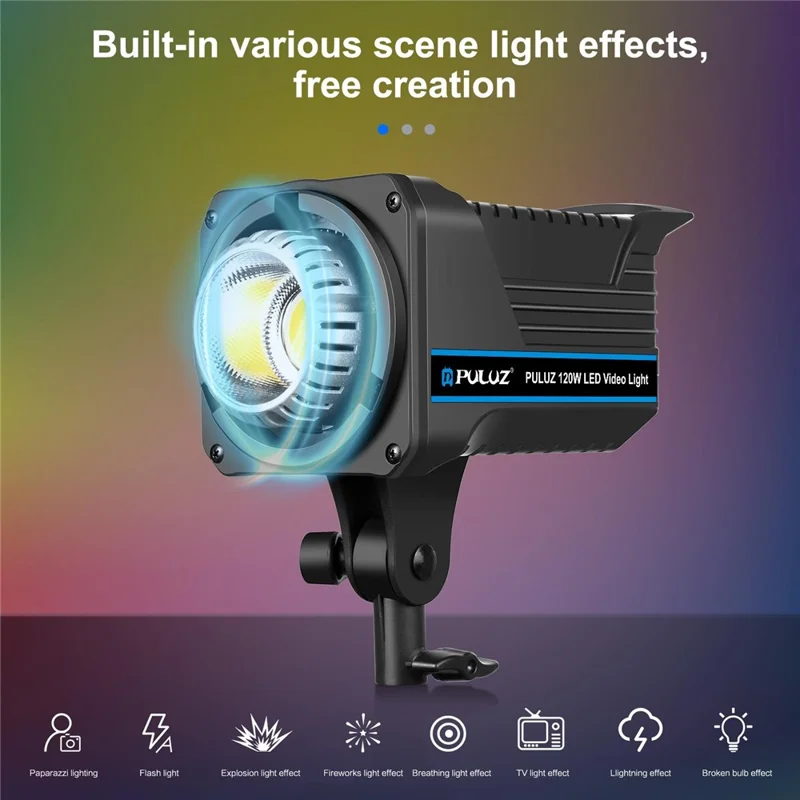 PULUZ PKT3108 Photography Kit Set 3200K-5600K 120W Video Light with Softbox Remote Control Light Holder - UK Plug