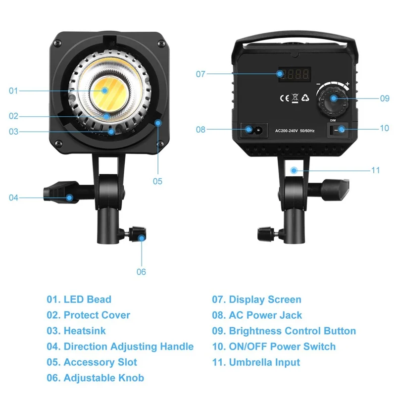 PULUZ PKT3108 Photography Kit Set 3200K-5600K 120W Video Light with Softbox Remote Control Light Holder - UK Plug