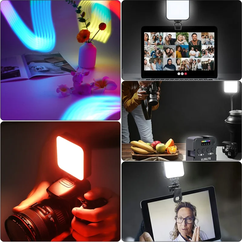VLOGLITE T64RGB Cell Phone Camera Video Fill Light Mini Pocket Beauty Light Portable RGB Fill Light