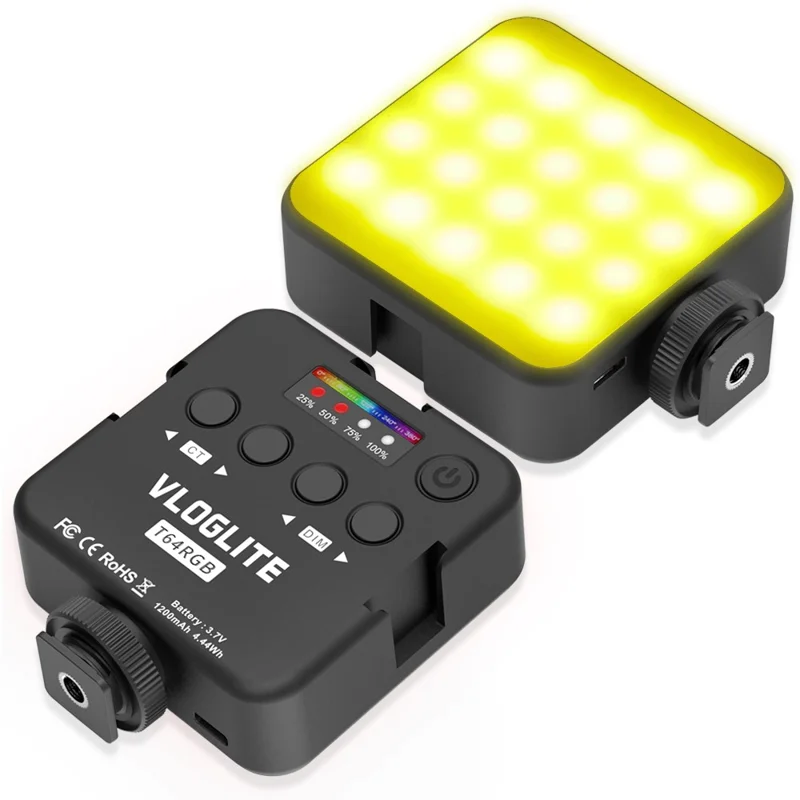 VLOGLITE T64RGB Cell Phone Camera Video Fill Light Mini Pocket Beauty Light Portable RGB Fill Light