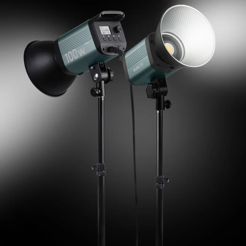 VLOGLITE P100 100W Lumière LED COB Puissante et Lumineuse Professionnelle pour la Photographie, la Vidéo et la Diffusion en Direct - Prise EU