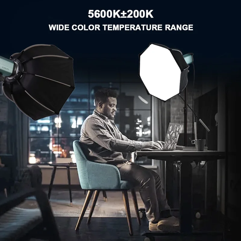 VLOGLITE P100 100W High Powerful Bright COB LED Light Professional Photography Video Fill Light for Live Streaming, Studio - UK Plug