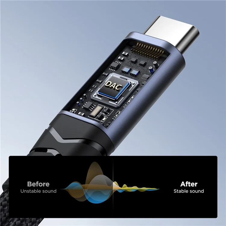 JOYROOM SY-C03 Type-C vers Dual Type-C Audio Connecteur PD 60W Chargeur Rapide Adaptateur Diviseur - Noir