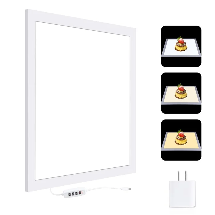 PULUZ PU5138 1200LM 38x38cm LED Fotografie-Shadowless-Bodenleuchte Dimmbare Lampe Tafel - US-Stecker