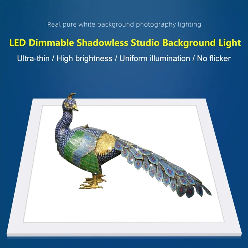 PULUZ PU5138 1200LM 38x38cm LED Photography Shadowless Bottom Light Dimmable Lamp Panel - EU Plug