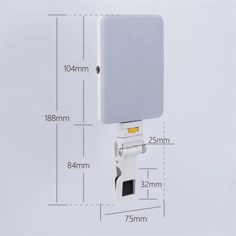 Display Screen Design Fill Light 60 LED Clip-On Cell Phone Video Conference Lampe für Laptop - Weiß
