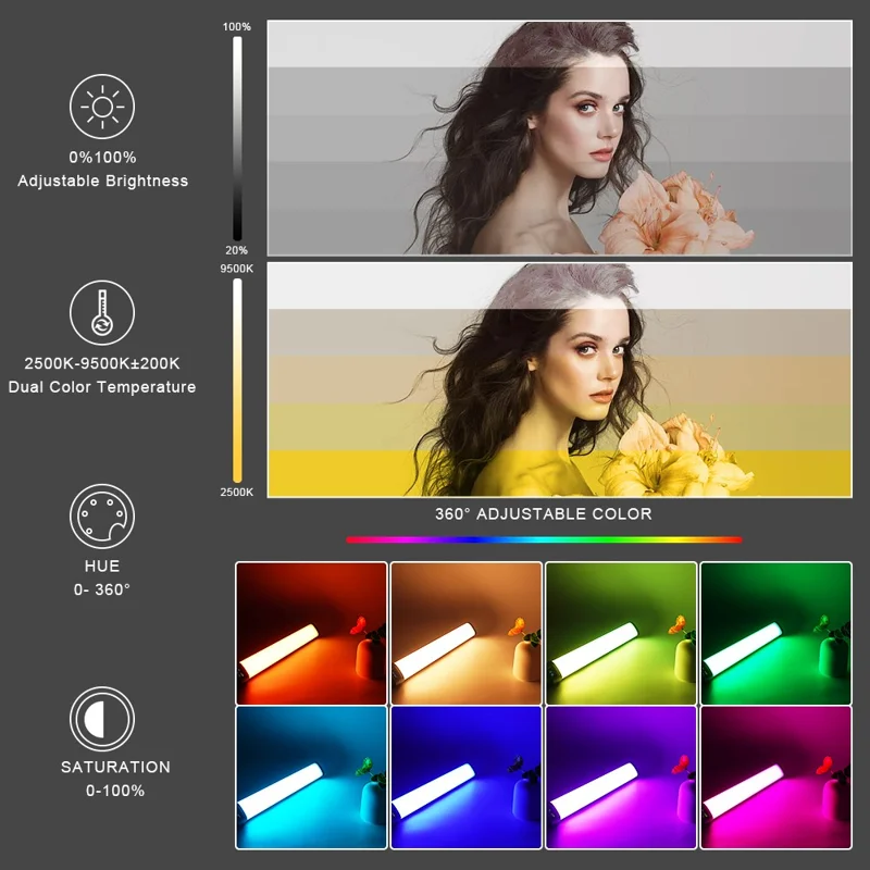 VLOGLITE W270RGB LED-studiolamp voor live streamen, E-Sports handheld vullamp - US-stekker