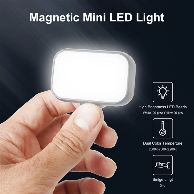 VLOGLITE W40 Luz de Preenchimento Magnética para DJI Mini / Feiyu Scorp Mini Estabilizadores Portáteis