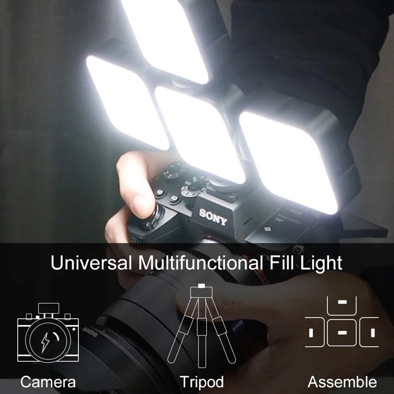 VLOGLITE W36 Lumière vidéo de beauté portable Caméra Téléphone Vlog Lumière de remplissage LED 