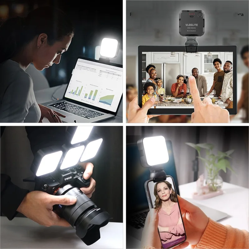 VLOGLITE W36 Lumière vidéo de beauté portable Caméra Téléphone Vlog Lumière de remplissage LED 