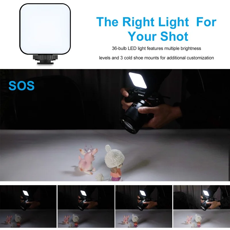 VLOGLITE W36 Lumière vidéo de beauté portable Caméra Téléphone Vlog Lumière de remplissage LED 