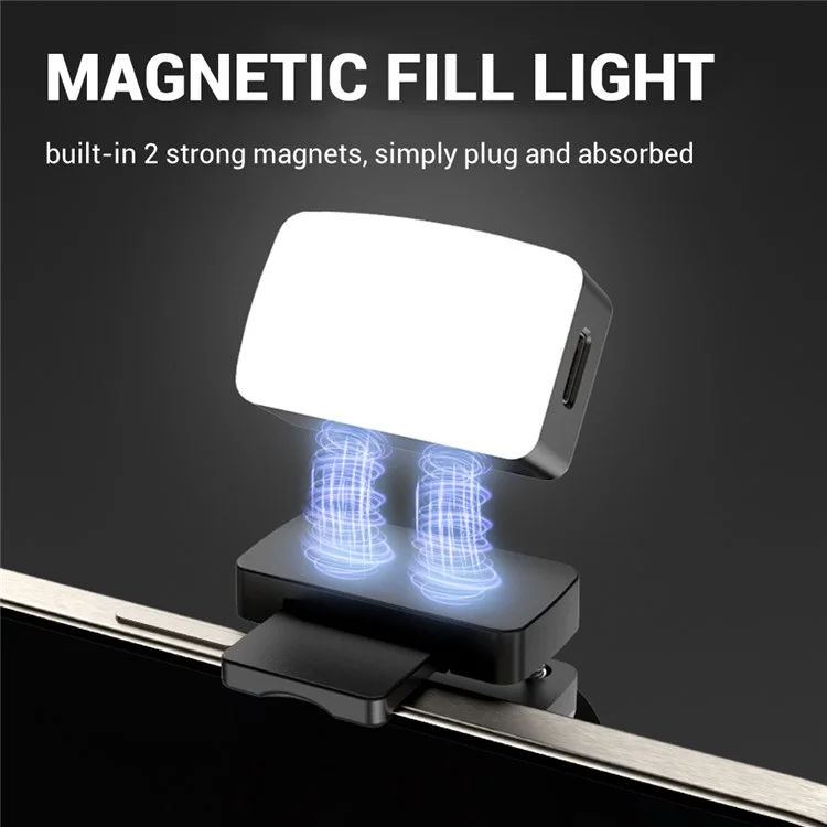 Luz de Preenchimento Mini Magnética C05 de 200 Lúmens, Três Cores Regulável, Lâmpada de Bolso