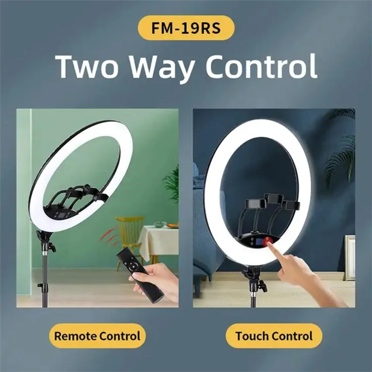 JMARY FM-19RS 19-inch Touch Control Beauty Light Photography LED Ring Fill Light - US Plug