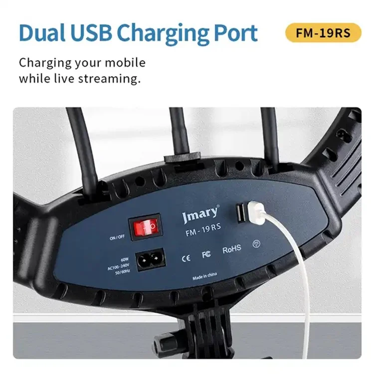 JMARY FM-19RS 19-Zoll-Touch-Control-Beauty-Light-Fotografie-LED-Ringtauchleuchte - US-Stecker
