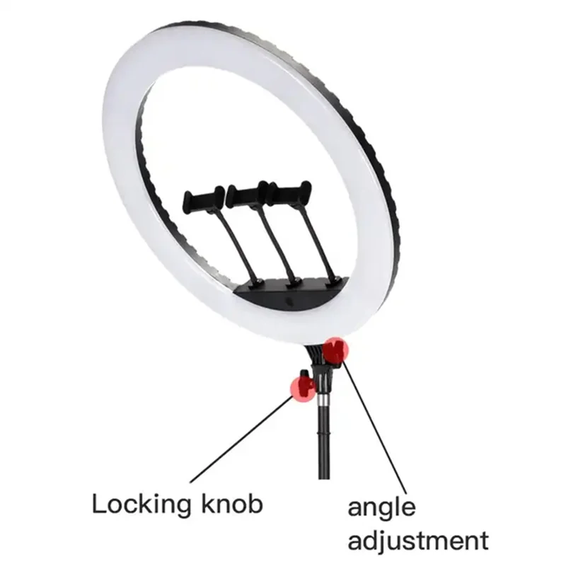 JMARY FM-21R 21-inch Remote Control Dimmable LED Ring Light with Phone Clip - US Plug