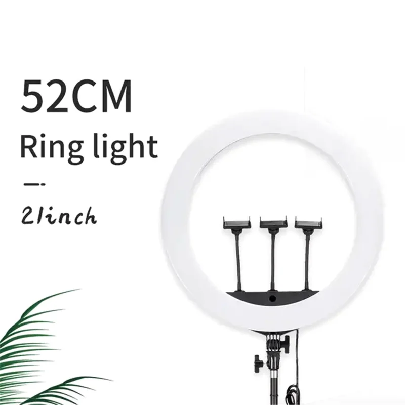JMARY FM-21R 21-inch Remote Control Dimmable LED Ring Light with Phone Clip - US Plug