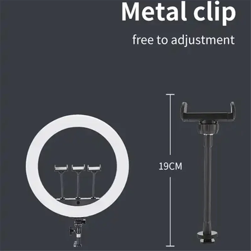 JMARY FM-21R 21-inch Remote Control Dimmable LED Ring Light with Phone Clip - US Plug