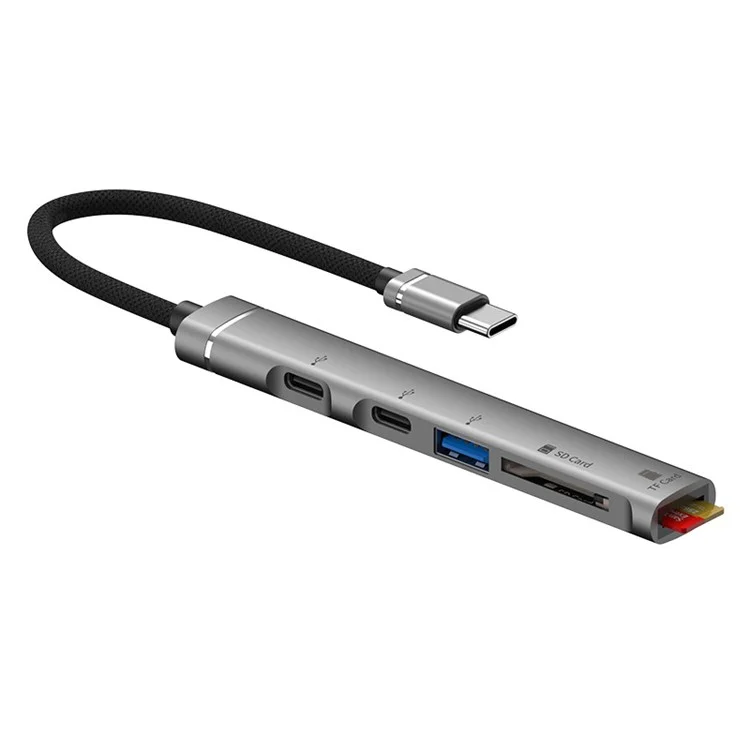 SVT01 Stazione di Aggancio di Tipo-C Multi Porte Adattatore Hub USB per Cellulari - Argento