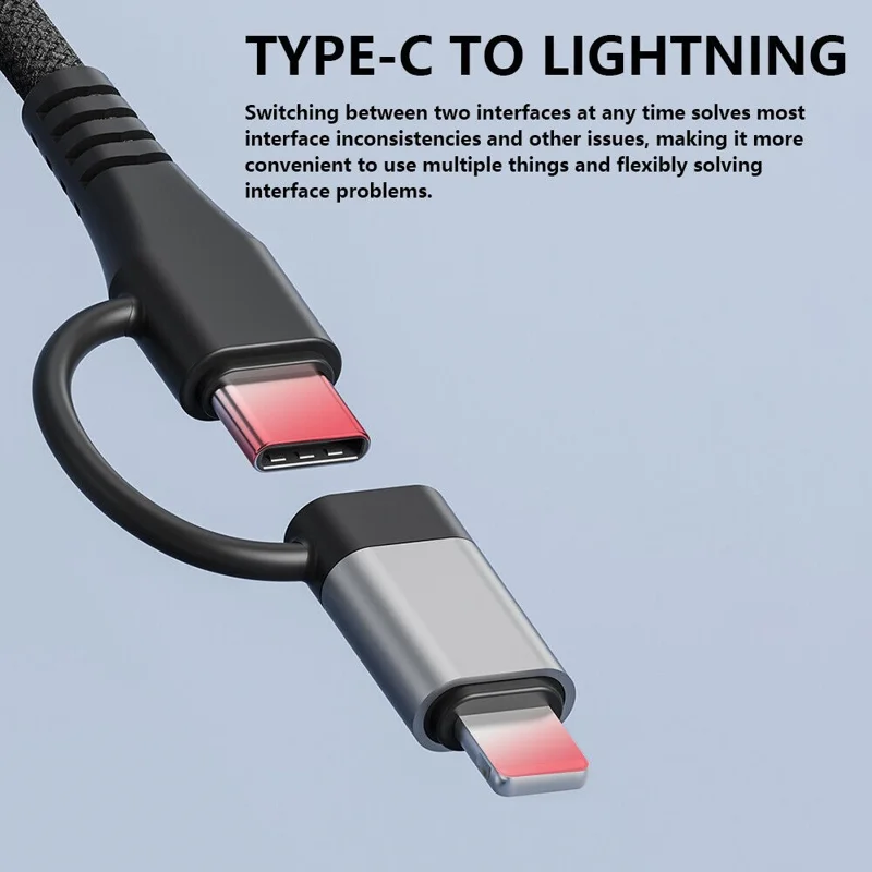 SVT02 For iPhone+Type-C Hub Adapter to 2 Type-C Ports+USB+2 Card Reader Slots - Silver