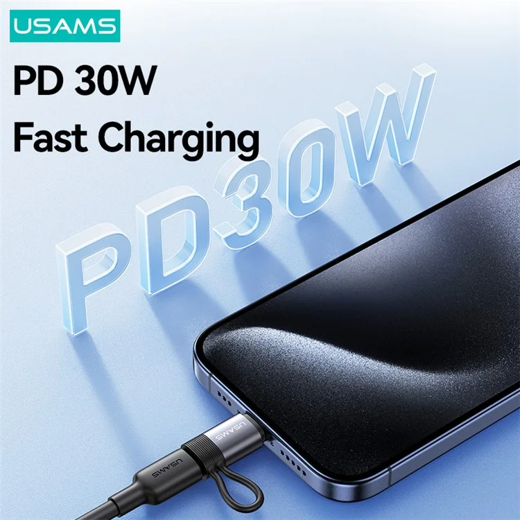 USAMS US-SJ677 AU17 PD 30W Charging Adapter Type-C Male to 8-Pin Female Converter
