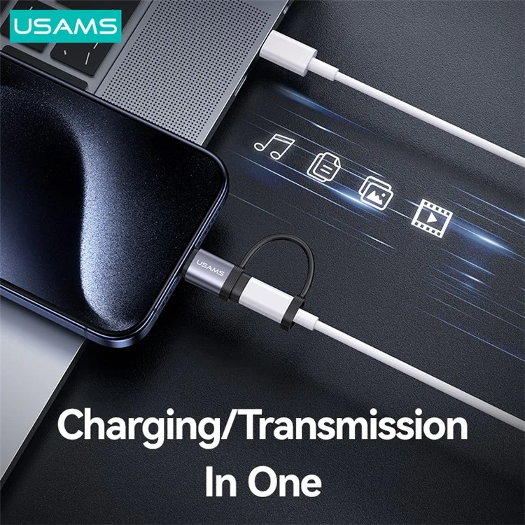 USAMS US-SJ677 AU17 PD 30W Charging Adapter Type-C Male to 8-Pin Female Converter