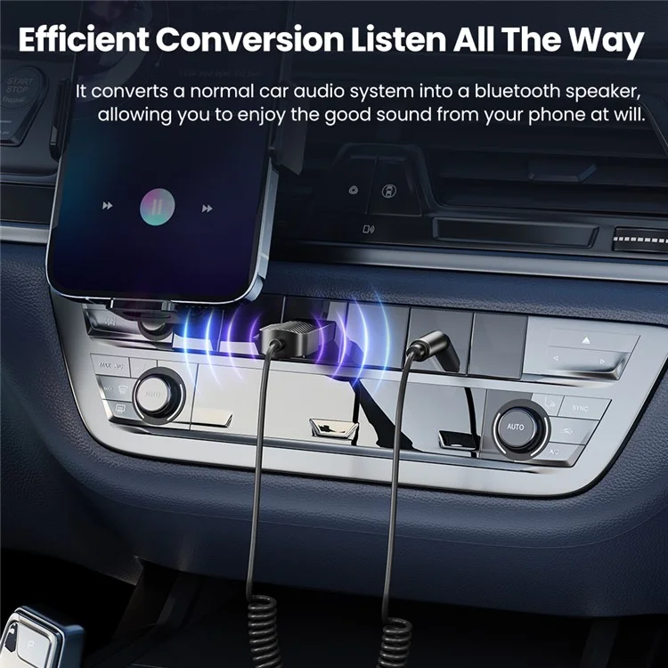 TOOCKI TQ-BT01 Adaptador Bluetooth 5.0 para Coche - Negro