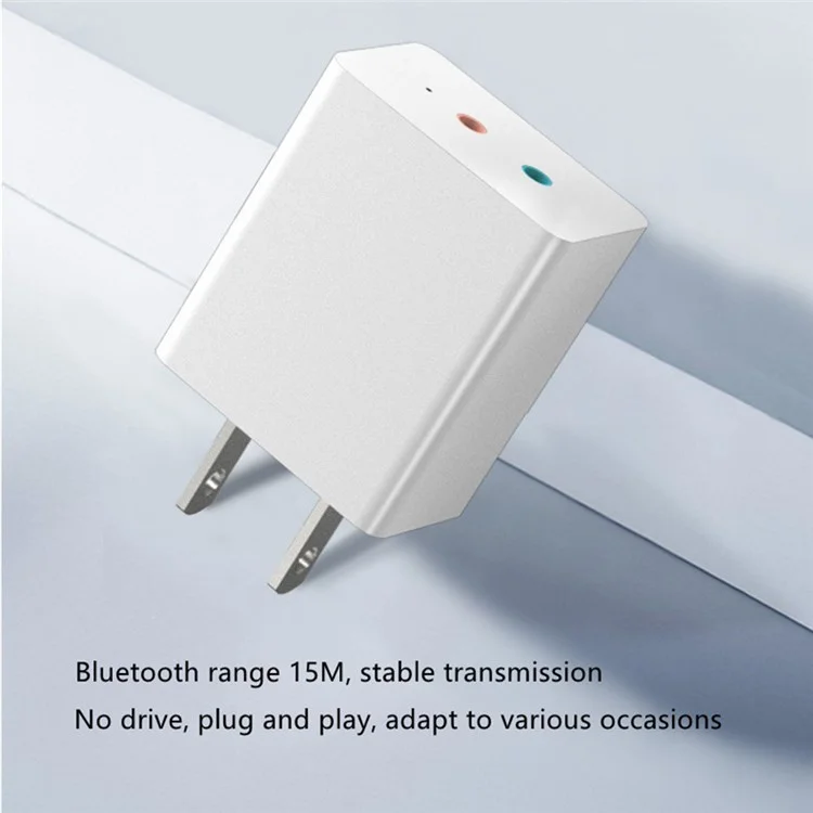 Bluetooth-compatible 5.0 Audio Adapter Transmitter Receiver US Plug 3.5mm AUX Adapter