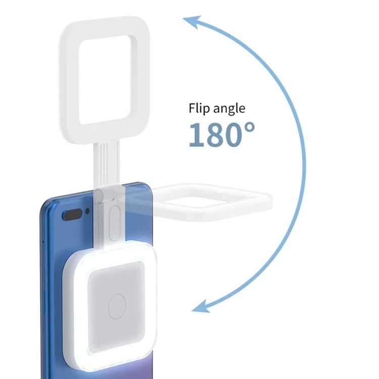 Lámpara de Selfie Magnética para Teléfono V18 Portable Skin Beauty Live Streaming LED Fill Light - Blanco