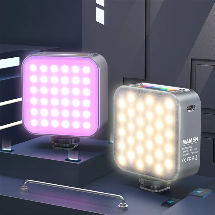 D01 Câmera Portátil Miniatura de Telefone RGB Luz de Preenchimento Dimerizável Fotografia LED Luz de Preenchimento