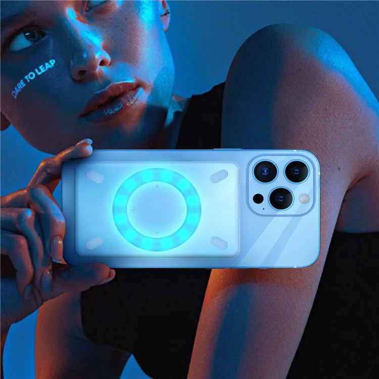 Lâmpada Fotográfica de Telefone Magnética V17 com Carregador Sem Fio Recarregável, Iluminação Portátil RGB para Transmissão ao Vivo