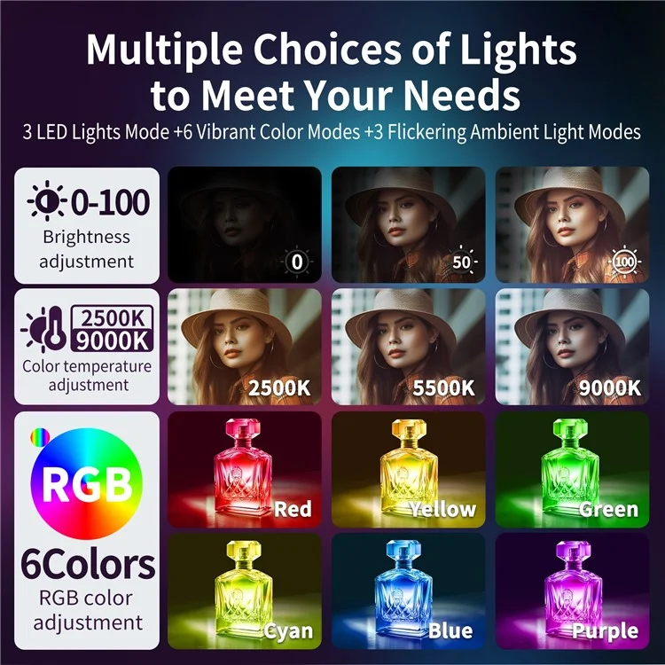 Lâmpada Fotográfica de Telefone Magnética V17 com Carregador Sem Fio Recarregável, Iluminação Portátil RGB para Transmissão ao Vivo