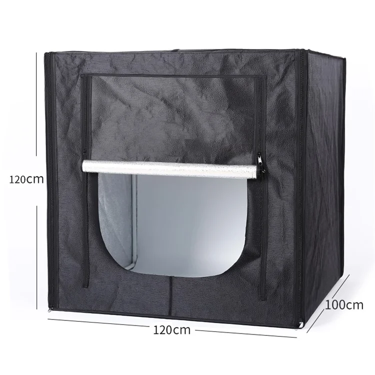 Lightbox fotografico pieghevole da 120 cm con 4 barre LED dimmerabili per riprese fotografiche con fotocamera e smartphone - Spina EU