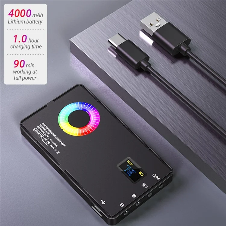Tela TFT de 0,96 polegadas M1SE Pocket Fill Light 12 Efeitos Lâmpada de Fotografia RGB