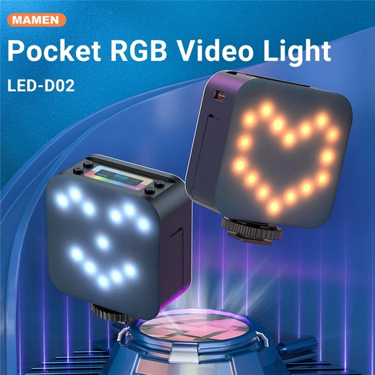 D02 Mini Luz de Preenchimento LED para Transmissão Ao Vivo Adsorção Magnética Bolso Lâmpada de Vídeo RGB