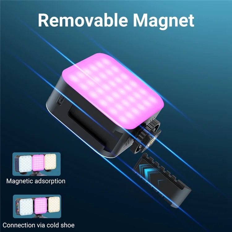D02 Mini Luz de Preenchimento LED para Transmissão Ao Vivo Adsorção Magnética Bolso Lâmpada de Vídeo RGB
