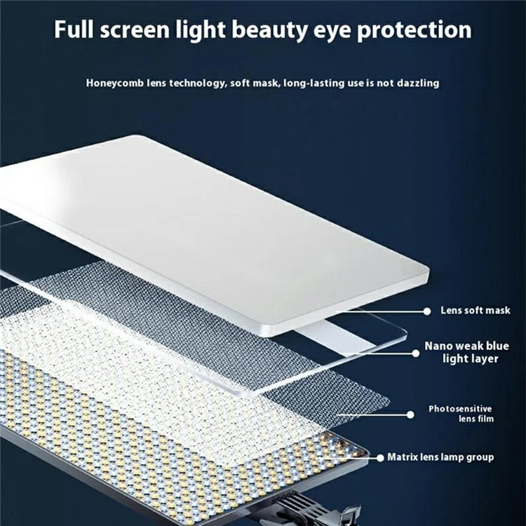 12 -zoll -led -videolicht Mit Desktop -ständer / Telefonhalter Soft Panel Füllen Sie Licht Für Vlog Live -streaming