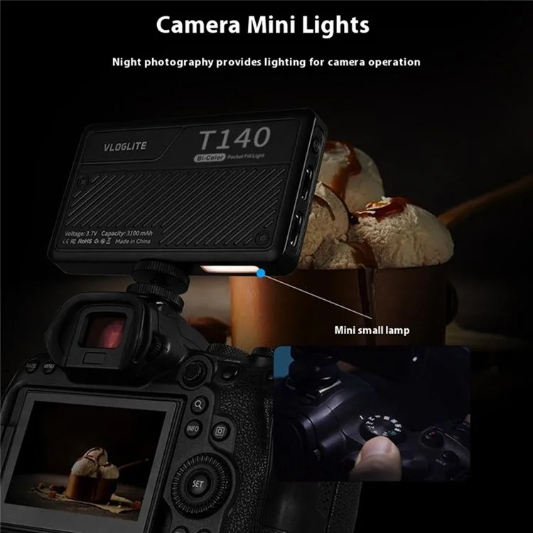 T140 Camera Phone Tablet Video Light with Phone Clip Soft Light Fill Light Selfie Light for Photography