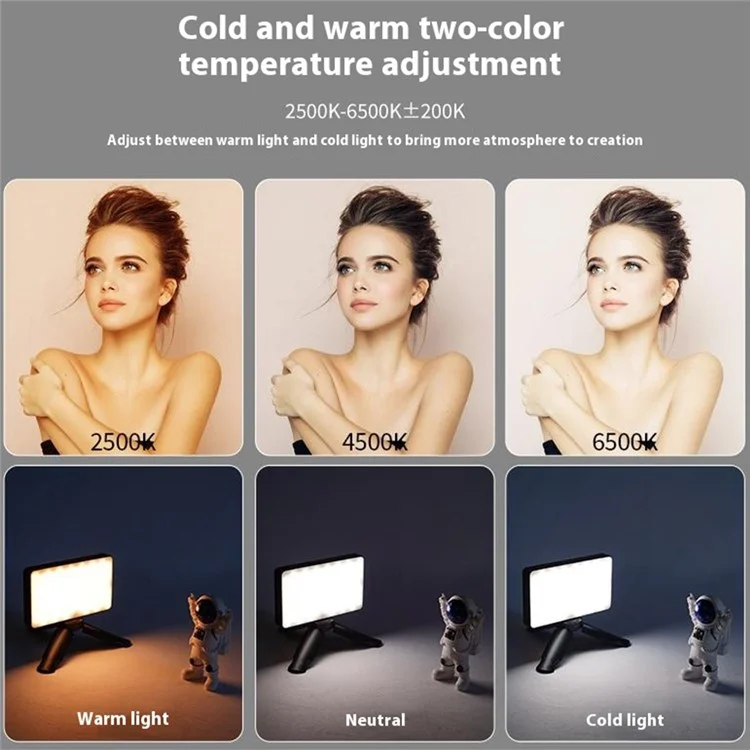 T140 Camera Phone Tablet Video Light with Phone Clip Soft Light Fill Light Selfie Light for Photography