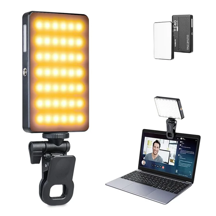 T140 Camera Phone Tablet Video Light with Phone Clip Soft Light Fill Light Selfie Light for Photography
