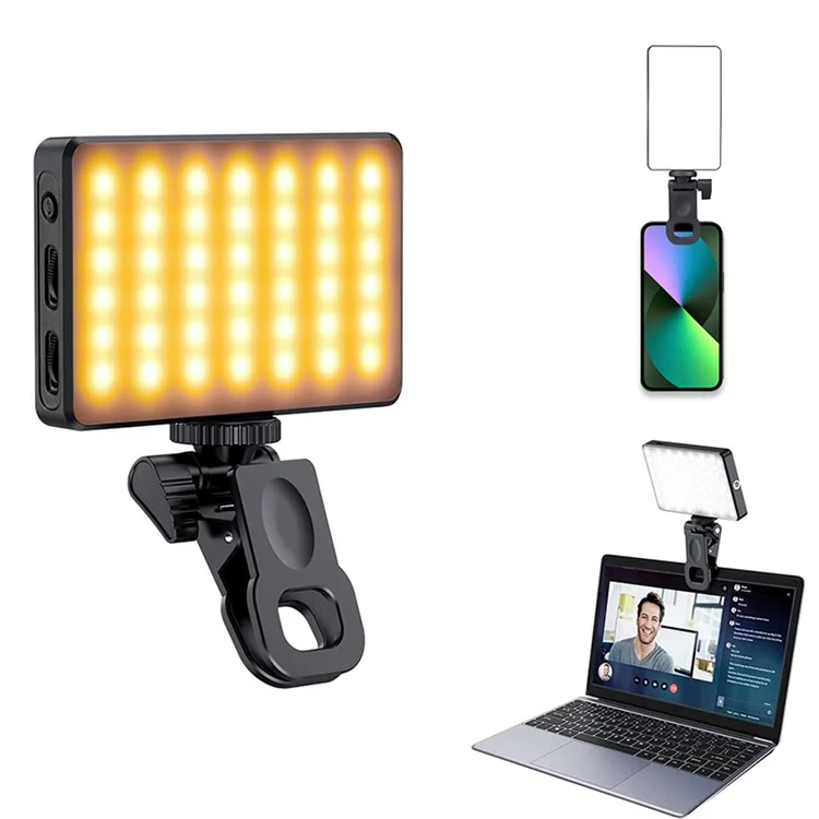T140 Camera Phone Tablet Video Light with Phone Clip Soft Light Fill Light Selfie Light for Photography