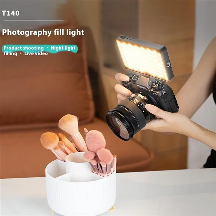 T140 Camera Phone Tablet Video Light with Phone Clip Soft Light Fill Light Selfie Light for Photography
